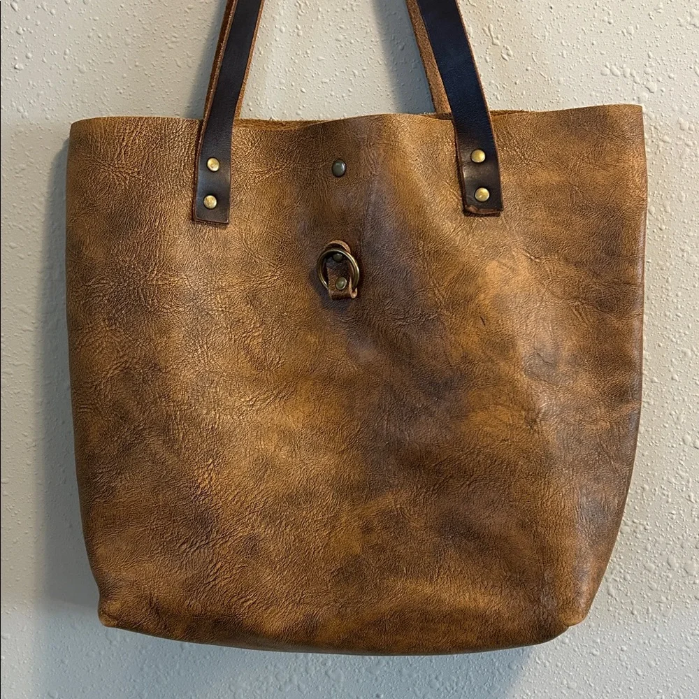 Jill's Homestead The Tote Brown Vegetable Tanned Leather